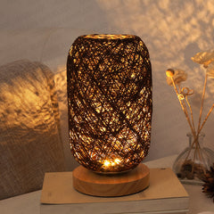 Rechargeable Solid Wood  Rustic Table Lamp