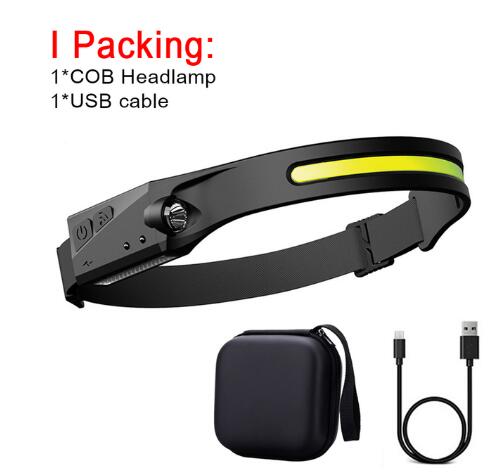 Rechargeable LED Induction Riding Headlamp Flashlight