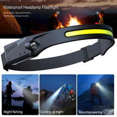 Rechargeable LED Induction Riding Headlamp Flashlight