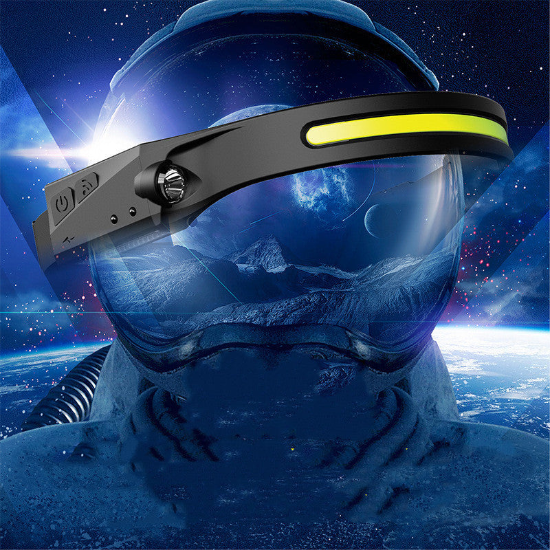 Rechargeable LED Induction Riding Headlamp Flashlight